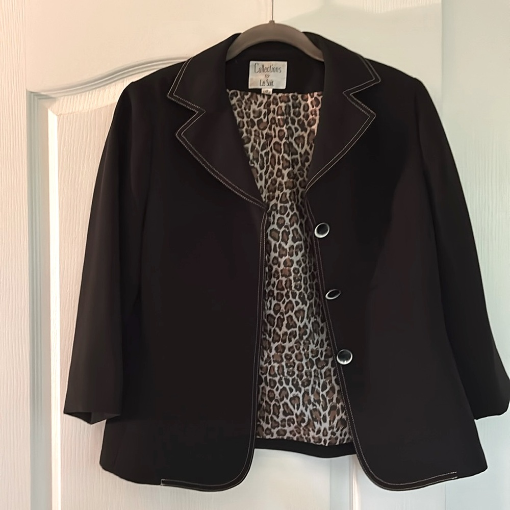 Le Suit Suit Coat, Black, Size 10
